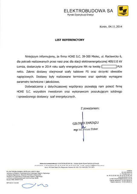 Vorschau der ersten Seite: ELEKTROBUDOWA — Umspannwerk Łomża