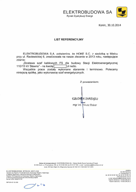 Vorschau der ersten Seite: ELEKTROBUDOWA — Umspannwerk Sławno