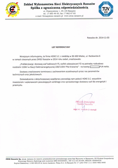Vorschau der ersten Seite: ZWSE Rzeszów — Umspannwerk Piła Krzewina